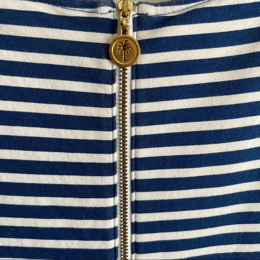 Lilly Pulitzer Irina Guava Melon Exotic Garden Stripe French Terry Shift Dress - Picture 8 of 8